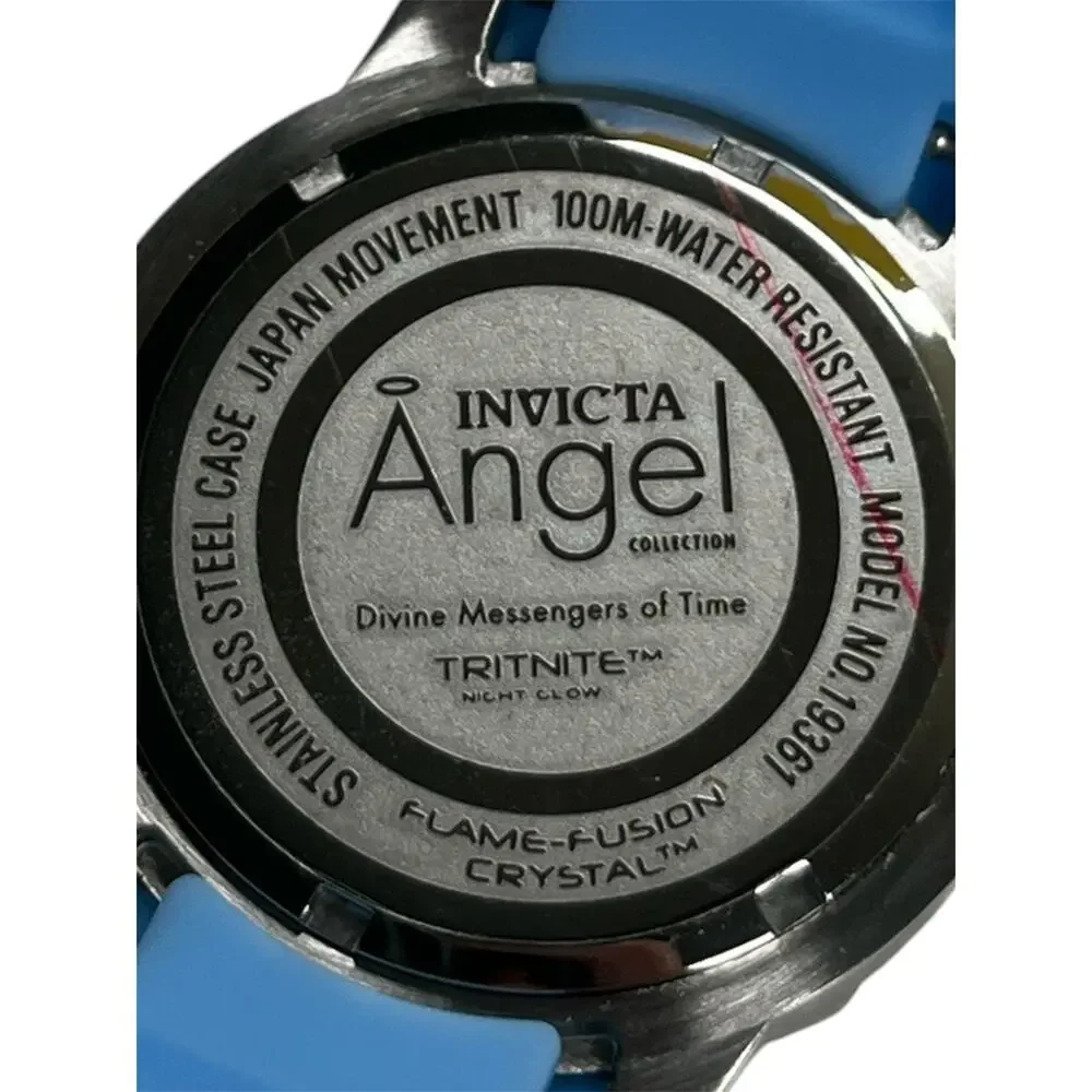 Invicta Angel 19361 Women’s Watch NWT Blue Silicone Quartz 100M Flame‑Fusion